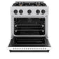 ZLINE Autograph Edition 30 in. 4.2 cu. ft. Classic Gas Range with 4 Burner Cooktop and Convection Gas Oven in Satin Stainless Steel with White Matte Door and Matte Black Accents, Open Box-Great Condition