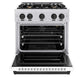 ZLINE Autograph Edition 30 in. 4.2 cu. ft. Classic Gas Range with 4 Burner Cooktop and Convection Gas Oven in Satin Stainless Steel with White Matte Door and Matte Black Accents, Open Box-Good Condition