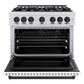 ZLINE Autograph Edition 36 in. 5.2 cu. ft. Classic Gas Range with 6 Burner Cooktop and Convection Gas Oven in Satin Stainless Steel with White Matte Door and Matte Black Accents, Open Box-Good Condition