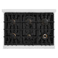 ZLINE Autograph Edition 36 in. 5.2 cu. ft. Classic Gas Range with 6 Burner Cooktop and Convection Gas Oven in Satin Stainless Steel with White Matte Door and Matte Black Accents, Open Box-Great Condition