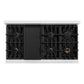 ZLINE Autograph Edition 48 in. 6.7 cu. ft. Classic Double Oven Gas Range with 8 Burner Cooktop in Satin Stainless Steel and Polished Gold Accents, Open Box-Good Condition