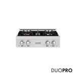ZLINE 30 in. Classic Gas Rangetop with 4 Burner DuoPro™ Cooktop in Satin Stainless Steel, Open Box-Good Condition