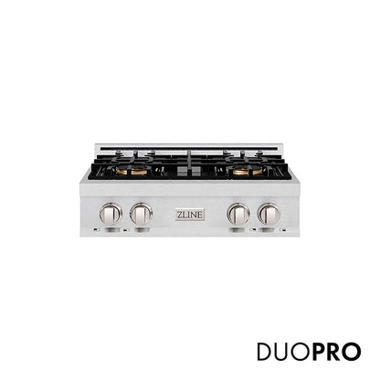 ZLINE 30 in. Classic Gas Rangetop with 4 Burner DuoPro™ Cooktop in Satin Stainless Steel, Open Box-Great Condition