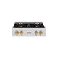 ZLINE Autograph Edition 30 in. Classic Gas Rangetop with 4 Burner DuoPro™ Cooktop in Satin Stainless Steel and Champagne Bronze Accents (PCRTSZ-30-CB) front.