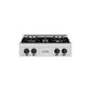 ZLINE Autograph Edition 30 in. Classic Gas Rangetop with 4 Burner DuoPro™ Cooktop in Satin Stainless Steel and Matte Black Accents (PCRTSZ-30-MB) front.