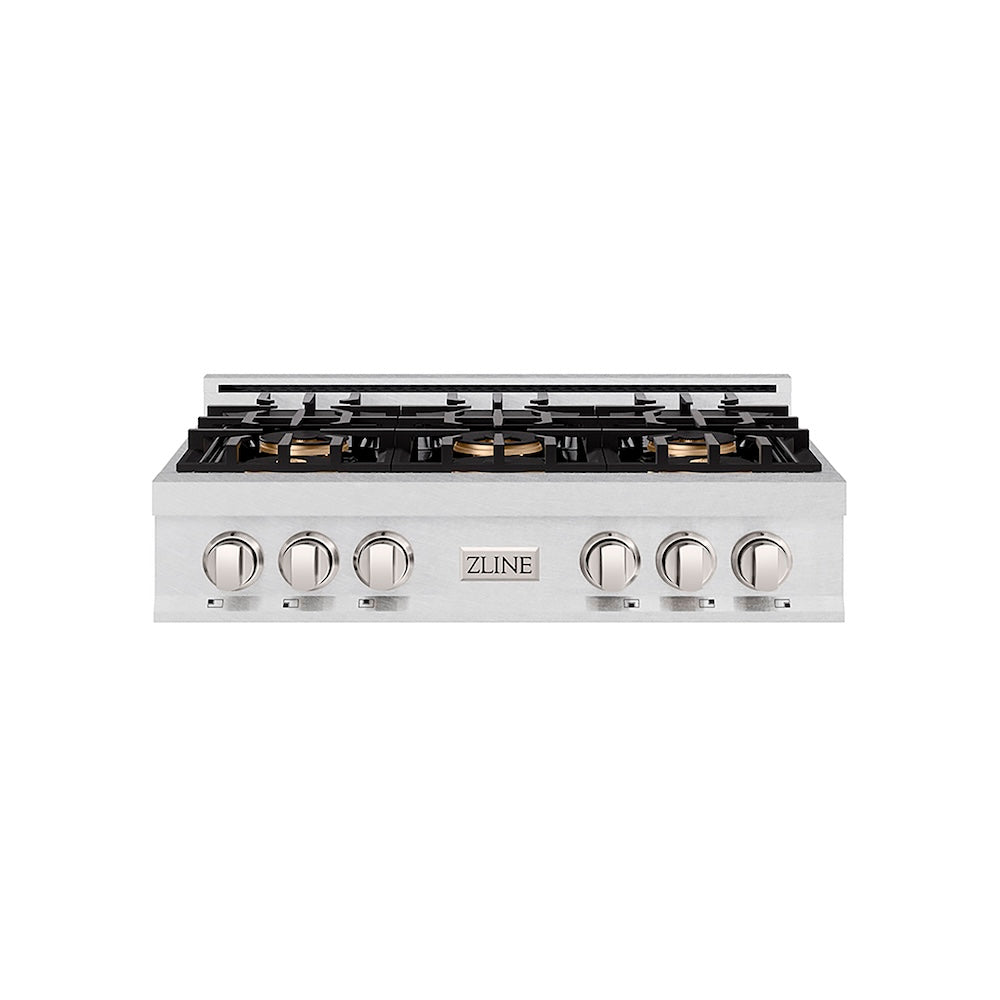ZLINE 36 in. Classic Gas Rangetop with 6 Burner DuoPro™ Cooktop in Satin Stainless Steel, Open Box-Good Condition