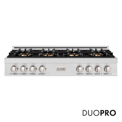 ZLINE 48 in. Classic Gas Rangetop with 8 Burner DuoPro™ Cooktop in Satin Stainless Steel, Open Box-Good Condition