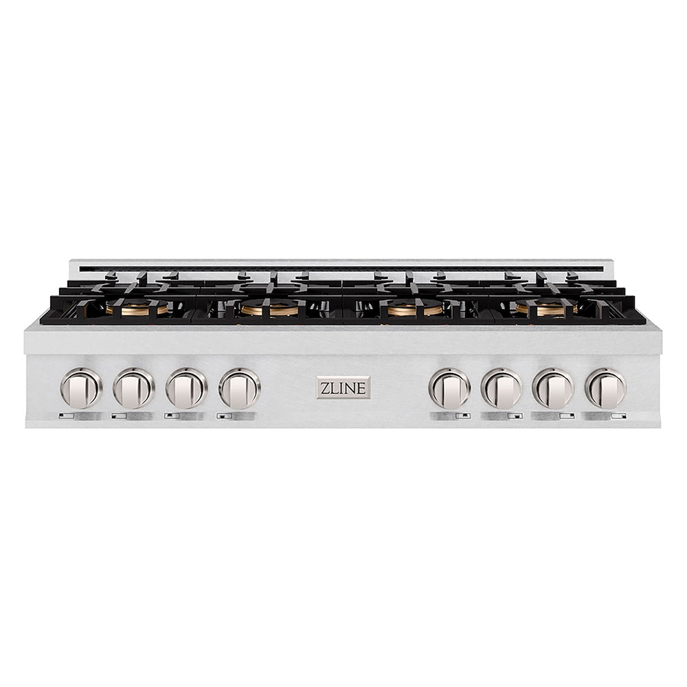 ZLINE 48 in. Classic Gas Rangetop with 8 Burner DuoPro™ Cooktop in Satin Stainless Steel, Open Box-Good Condition