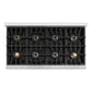 ZLINE 48 in. Classic Gas Rangetop with 8 Burner DuoPro™ Cooktop in Satin Stainless Steel (PCRTS-48) top-down, above cooktop.