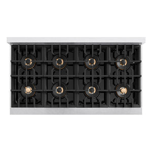 ZLINE 48 in. Classic Gas Rangetop with 8 Burner DuoPro™ Cooktop in Satin Stainless Steel, Open Box-Great Condition