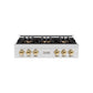 ZLINE Autograph Edition 36 in. Classic Gas Rangetop with 6 Burner DuoPro™ Cooktop in Satin Stainless Steel and Polished Gold Accents, Open Box-Great Condition