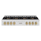 ZLINE Autograph Edition 48 in. Classic Gas Rangetop with 8 Burner DuoPro™ Cooktop in Satin Stainless Steel and Champagne Bronze Accents (PCRTSZ-48-CB) front.