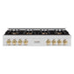 ZLINE Autograph Edition 48 in. Classic Gas Rangetop with 8 Burner DuoPro™ Cooktop in Satin Stainless Steel and Polished Gold Accents (PCRTSZ-48-G) front.
