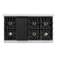 ZLINE Autograph Edition 48 in. Classic Gas Rangetop with 8 Burner DuoPro™ Cooktop in Satin Stainless Steel and Polished Gold Accents, Open Box-Great Condition