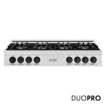 ZLINE Autograph Edition 48 in. Classic Gas Rangetop with 8 Burner DuoPro™ Cooktop in Satin Stainless Steel and Matte Black Accents, Open Box-Good Condition