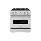 ZLINE 30 in. 4.2 cu. ft. Classic Dual Fuel Range with 4 Burner DuoPro™ Cooktop and Electric Convection Oven in Satin Stainless Steel, Open Box-Good Condition