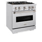 ZLINE 30 in. 4.2 cu. ft. Classic Dual Fuel Range with 4 Burner DuoPro™ Cooktop and Electric Convection Oven in Satin Stainless Steel, Open Box-Great Condition