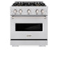 ZLINE 30 in. 4.2 cu. ft. Classic Dual Fuel Range with 4 Burner DuoPro™ Cooktop and Electric Convection Oven in Satin Stainless Steel, Open Box-Great Condition