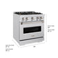 ZLINE 30 in. 4.2 cu. ft. Classic Dual Fuel Range with 4 Burner DuoPro™ Cooktop and Electric Convection Oven in Satin Stainless Steel, Open Box-Great Condition