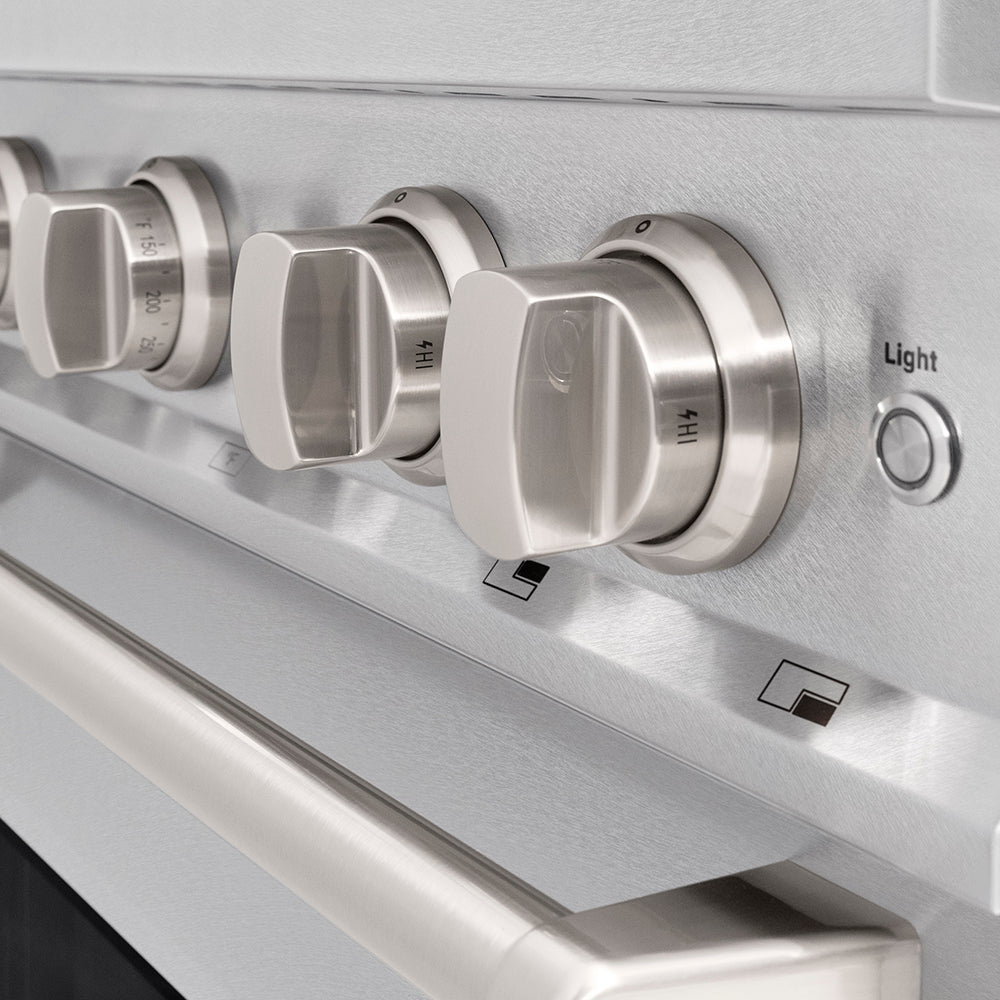 ZLINE 30 in. 4.2 cu. ft. Classic Dual Fuel Range with 4 Burner DuoPro™ Cooktop and Electric Convection Oven in Satin Stainless Steel, Open Box-Great Condition