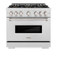 ZLINE 36 in. 5.2 cu. ft. Classic Dual Fuel Range with 6 Burner DuoPro™ Cooktop and Electric Convection Oven in Satin Stainless Steel, Open Box-Great Condition