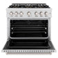 ZLINE 36 in. 5.2 cu. ft. Classic Dual Fuel Range with 6 Burner DuoPro™ Cooktop and Electric Convection Oven in Satin Stainless Steel (PCDRS-36)