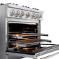 ZLINE 36 in. 5.2 cu. ft. Classic Dual Fuel Range with 6 Burner DuoPro™ Cooktop and Electric Convection Oven in Satin Stainless Steel, Open Box-Great Condition