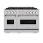 ZLINE 48 in. 6.7 cu. ft. Classic Dual Fuel Range with 8 Burner DuoPro™ Cooktop and Dual Ovens in Satin Stainless Steel, Open Box-Great Condition