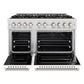 ZLINE 48 in. 6.7 cu. ft. Classic Dual Fuel Range with 8 Burner DuoPro™ Cooktop and Dual Ovens in Satin Stainless Steel with White Matte Doors (PCDRS-WM-48)