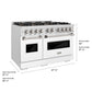 ZLINE 48 in. 6.7 cu. ft. Classic Dual Fuel Range with 8 Burner DuoPro™ Cooktop and Dual Ovens in Satin Stainless Steel with White Matte Doors (PCDRS-WM-48)