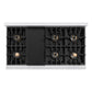 ZLINE Autograph Edition 48 in. 6.7 cu. ft. Classic Dual Fuel Range with 8 Burner DuoPro™ Cooktop and Dual Ovens in Satin Stainless Steel and Champagne Bronze Accents, Open Box-Great Condition