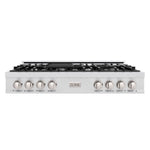 ZLINE 48 in. Classic Gas Rangetop with 8 Burners and Porcelain Cooktop in Satin Stainless Steel (RTS-48)