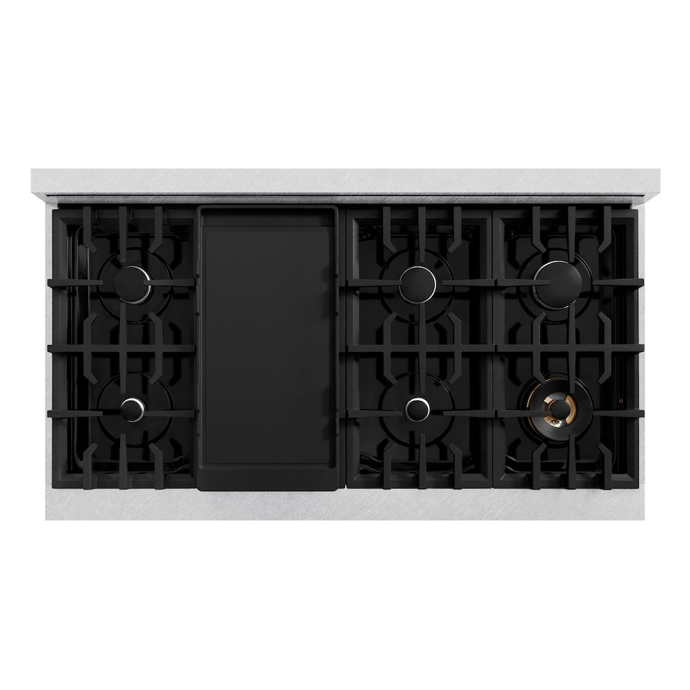 ZLINE Kitchen Package with 48 in. Satin Stainless Steel Rangetop and Convertible Range Hood (2KP-RTSRH48)