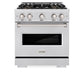 ZLINE 30 in. 4.2 cu. ft. Classic Gas Range with 4 Burner DuoPro™ Cooktop and Convection Gas Oven in Satin Stainless Steel (PCGRS-30)
