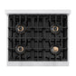 ZLINE 30 in. 4.2 cu. ft. Classic Gas Range with 4 Burner DuoPro™ Cooktop and Convection Gas Oven in Satin Stainless Steel (PCGRS-30)