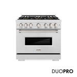 ZLINE 36 in. 5.2 cu. ft. Classic Gas Range with 6 Burner DuoPro™ Cooktop and Convection Gas Oven in Satin Stainless Steel, Open Box-Great Condition