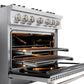 ZLINE 36 in. 5.2 cu. ft. Classic Gas Range with 6 Burner DuoPro™ Cooktop and Convection Gas Oven in Satin Stainless Steel, Open Box-Great Condition