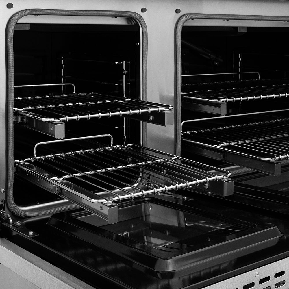 ZLINE 48 in. 6.7 cu. ft. Classic Gas Range with 8 Burner DuoPro™ Cooktop and Dual Ovens in Satin Stainless Steel, Open Box-Great Condition