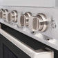 ZLINE 30 in. 4.2 cu. ft. Classic Dual Fuel Range with 4 Burner Gas Cooktop and Electric Convection Oven in Stainless Steel with Black Matte Door (CDR-BLM-30) knobs.