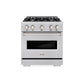 ZLINE 30 in. 4.2 cu. ft. Classic Dual Fuel Range with 4 Burner Gas Cooktop and Electric Convection Oven in Stainless Steel, Open Box-Great Condition