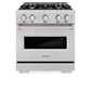 ZLINE 30 in. 4.2 cu. ft. Classic Dual Fuel Range with 4 Burner Gas Cooktop and Electric Convection Oven in Stainless Steel, Open Box-Great Condition