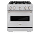 ZLINE 30 in. 4.2 cu. ft. Classic Dual Fuel Range with 4 Burner Gas Cooktop and Electric Convection Oven in Stainless Steel, Open Box-Good Condition