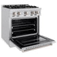 ZLINE 30 in. 4.2 cu. ft. Classic Dual Fuel Range with 4 Burner Gas Cooktop and Electric Convection Oven in Stainless Steel, Open Box-Great Condition