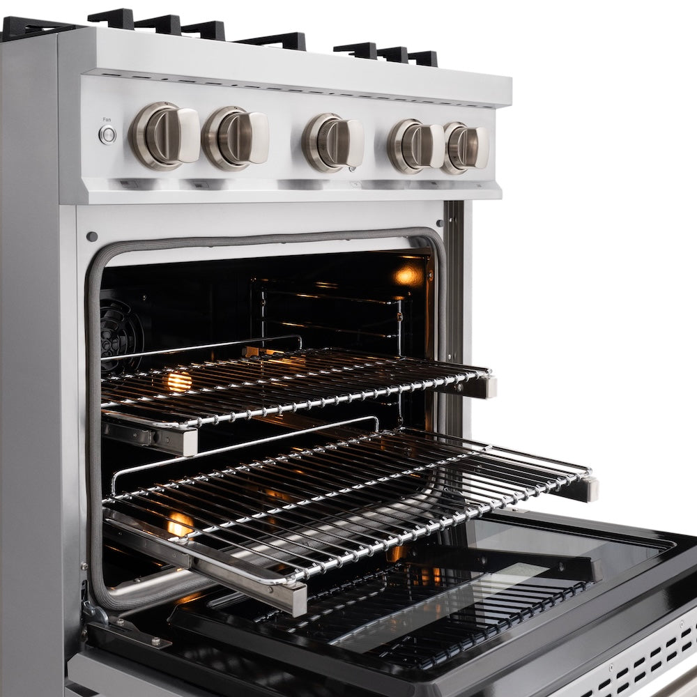 ZLINE 30 in. 4.2 cu. ft. Classic Dual Fuel Range with 4 Burner Gas Cooktop and Electric Convection Oven in Stainless Steel, Open Box-Good Condition