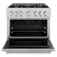 ZLINE 36 in. 5.2 cu. ft. Classic Dual Fuel Range with 6 Burner Gas Cooktop and Electric Convection Oven in Stainless Steel, Open Box-Great Condition