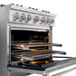 ZLINE 36 in. 5.2 cu. ft. Classic Dual Fuel Range with 6 Burner Gas Cooktop and Electric Convection Oven in Stainless Steel, Open Box-Good Condition
