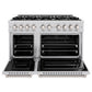 ZLINE 48 in. 6.7 cu. ft. Classic Double Oven Dual Fuel Range with 8 Burner Gas Cooktop in Stainless Steel, Open Box-Good Condition
