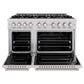 ZLINE 48 in. 6.7 cu. ft. Classic Double Oven Dual Fuel Range with 8 Burner Gas Cooktop in Stainless Steel, Open Box-Great Condition
