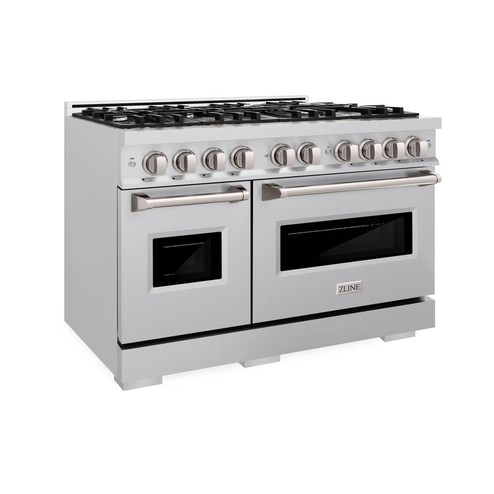 ZLINE 48 in. 6.7 cu. ft. Classic Double Oven Dual Fuel Range with 8 Burner Gas Cooktop in Stainless Steel, Open Box-Great Condition main image.