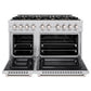 ZLINE 48 in. 6.7 cu. ft. Select Double Oven Dual Fuel Range in Stainless Steel with 8 Brass Burners, Open Box-Great Condition